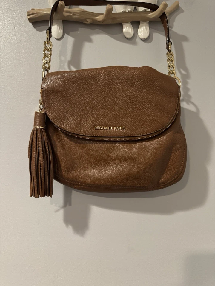 Michael Kors  Brown Leather Handbag Bedford Flap Pebbled Leather - Image 1 of 4