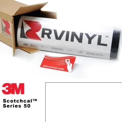Rolo de folha 3M 50 Scotchcal branco 10 vinil filme artesanato placa plotter hobby faça você mesmo - Imagem 1 de 4