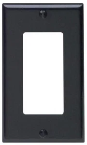 Leviton 80401-E 100PK Decora/GFCI 1 Gang Wallplate/Faceplate SmoothPlastic Black - Picture 1 of 2