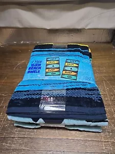 Loftex Youth Beach Towels "Keep Calm And Surf On" 30" X 60" 2 Pack - Picture 1 of 5