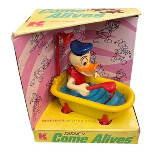 Vintage Disney Kohner Come Alives Donald Duck in Bathtub Toy in Original Box - Picture 1 of 5