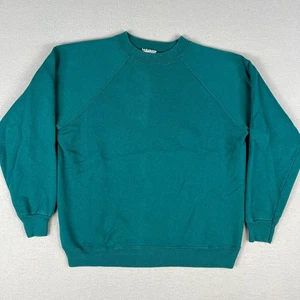 Vintage Hanes Her Way Raglan Sweatshirt Damen Medium türkis 1990er unbedruckt klassisch 90er - Bild 1 von 8
