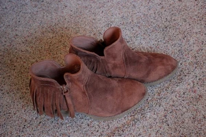 Self Esteem braune Damen-Stiefeletten mit seitlichem Reißverschluss und Fransen Größe 6,5 M - Bild 1 von 3