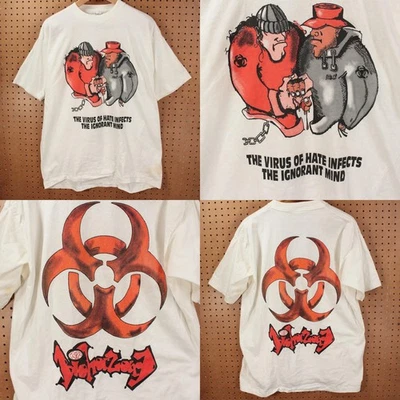 rare BIOHAZARD Virus of Hate t-shirt XL tag vtg 90s single stitch nyhc hardcore - Image 1 of 4