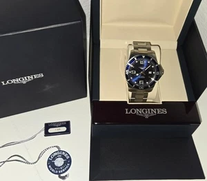 Longines HydroConquest Automatic Watch 44mm Case Blue Dial Bezel Date Diver Mens - Picture 1 of 18