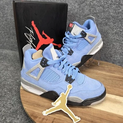 Nike Air Jordan 4 Zapatos Retro Juveniles Talla 5Y Azul Universitario GS UNC 408452-400 Foto 1 de 4