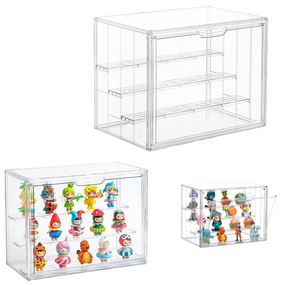 Acrylic Display Case with Door | Clear Dustproof Figures Display Box, Two Sizes