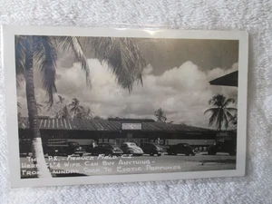 RPPC Panama Canal Zone France Field US Army Base Postcard The P.X. Entrance - Picture 1 of 3