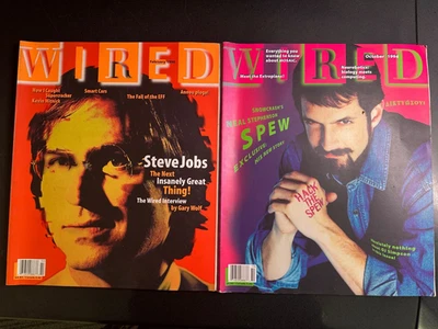 6pcs Wired Magazine - Oct 1994 - May 1995 Eno -March 1995 - Feb 1996 Steve Jobs - Image 1 of 3