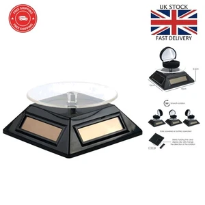 Elegant Black Solar-Powered Rotating Display Stand for Jewelry & Art Photography - Picture 1 of 10