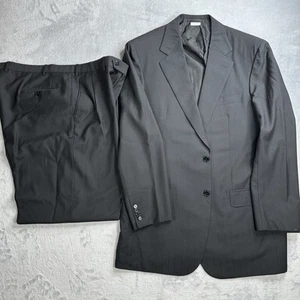 Brioni 100% Wool Black Striped Full Suit Men’s Jacket 38R / Pants 38x31.5 Italy - Picture 1 of 24