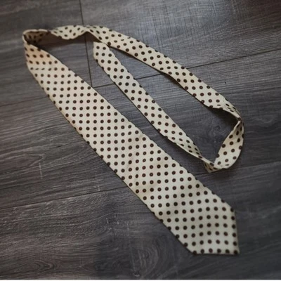 Corbata Christian Dior vintage con patrón de lunares crema Foto 1 de 4