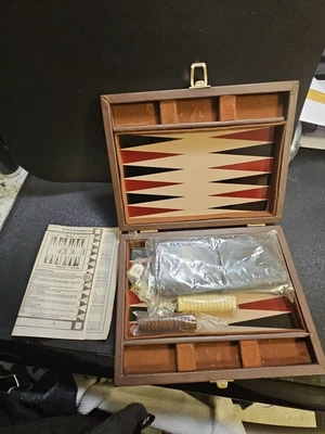 Vintage Backgammon by Cardinal Game Set Travel vinyl Case Complete.OLD BUT NEW - Image 1 of 4