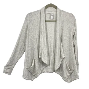 Athleta Girl Wrap 'n Roll Cardigan Size 12 Large Heather Gray Open Shrug - Picture 1 of 10