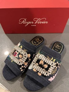 Roger Vivier Shoes Sandals Denim Size 36.5 - Picture 1 of 24