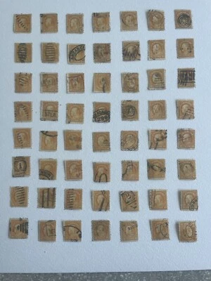 LOT OF 56 VINTAGE U.S.  Stamps Scott 433 Or Scott 472 Used 10 Cents - Image 1 of 4
