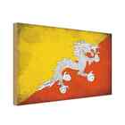 Holzschild Holzbild 30x40 cm Bhutan Fahne Flagge Geschenk Deko