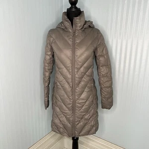 Lauren Ralph Lauren LRL Daunen gefütterte Jacke Damen silber Reißverschluss vorne verstaubar XS - Bild 1 von 6