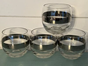 Set bicchieri da cocktail vintage Roly Poly Rocks fascia argento corse cavalli equitazione - Foto 1 di 6