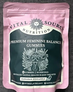 Vital Source Nutrition Premium Feminine Balance Gummies 60 Gummies Exp 2026/2027 - Picture 1 of 2