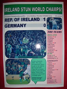 República de Irlanda 1 Alemania 0 - 2015 - Clasificatorio Euro 2016 - Impresión de recuerdo - Imagen 1 de 1