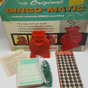 Transogram BIngo Matic Game 1960 Bingomatic Crank Quick Load Funnel Red 3173 - Picture 1 of 6