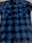 Vtg. Royal Blue 70' Scovill Pearl Snap Flannel Western Shirt  16-1/2 32 Long New