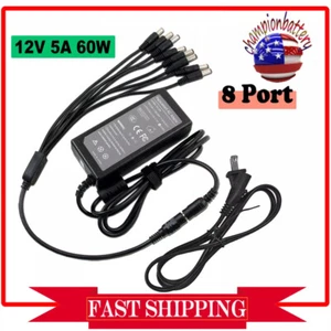 DC 12V 5A Power Supply Adapter +8 Split Power Cable For CCTV Security Camera DVR - Picture 1 of 4