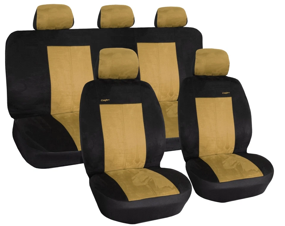 Seat covers car protective covers set beige suitable for Citroën C3 I Picanto Matiz up - Image 1 of 4
