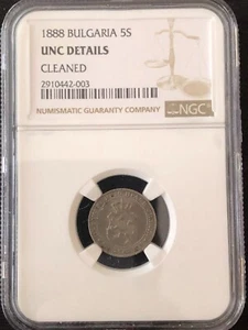 Bulgaria 5 stotinki 1888 NGC UNC Details - Picture 1 of 4