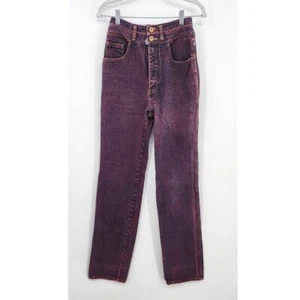 Vintage UnBranded Purple Pink Wash Straight Leg High Waist Size 25 - Picture 1 of 5