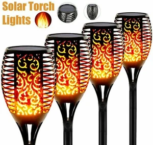 12 LED Outdoor Solar Torch Dance Flickering Flame Light Lamp Garden Waterproof - Picture 1 of 15