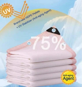 Weißes Outdoor Sonnenschutz Segel 75% UV beständig Ösen Schattentuch mit Gummis - Bild 1 von 9