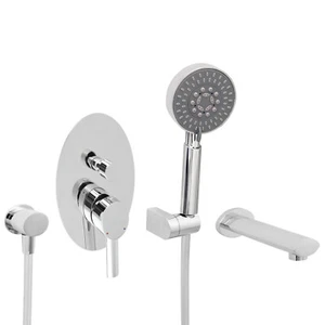 Welfenstein Wannenset Armatur ovales Design Badewanne Unterputz Set FA24-EM7J - Bild 1 von 7