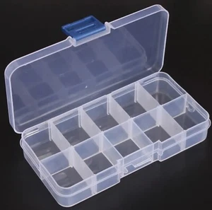(10) 10 Slot Adjustable Storage Box Beads Case Organizer WHOLESALE US SELLER - Picture 1 of 7