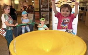 Spiral Coin Funnel D100 – Fun Donation Collector & Wishing Well (Yellow) - Picture 1 of 12