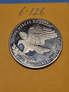 1991 5 Dollar Heroes Of Desert Storm Marshall Islands Lot 6-126 - Picture 1 of 2