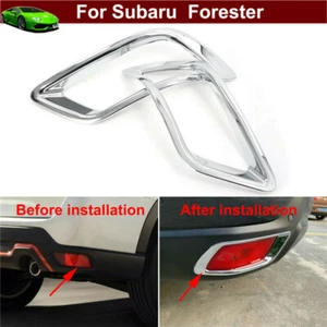 For Subaru Forester 2019-2024 2PCS Chrome Rear Fog Lamp Light Bumper Cover Trim  - Picture 1 of 11