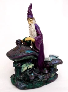 Wizard Making A Mushroom Potion Ornament Figure Statue Gothic Fantasy 25cm - Picture 1 of 18
