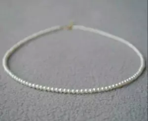 Mini 16" AAA+ 2-3mm Japanese Akoya white pearl necklace 14k clasp - Picture 1 of 4