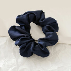 Women Satin Cloth Scrunchies Ponytail Holder Hair Ties Rope Ring Rubber Bands^ ~