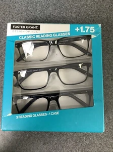 Foster Grant Design Optics Vollrand Lesebrille 3er Pack +2,00 Open Box M33A - Bild 1 von 2
