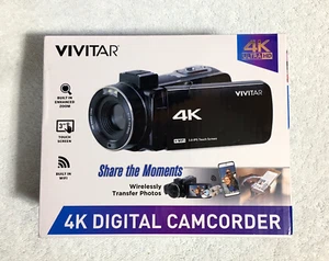VIVITAR 4K Night Vision, Wi-Fi, 18X Zoom, 3" Touch Screen, Compact CamCorder - Picture 1 of 2