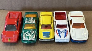 Lot of 5 Vintage Majorette France Cars Ferrari, Fiero, Firebird, Chevy El Camino - Picture 1 of 24