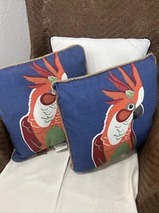 ALLEN & ROTH PARROT BIRD, INDOOR/OUTDOOR WITH ROPE EDGE. 16" SQ. PRICE FOR 2. - Picture 1 of 2