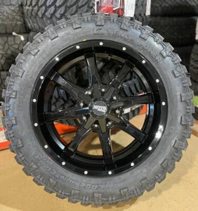 4) 20x9 Moto Metal MO970 Black Wheels 32" MT Tires 6X135 Ford F150 Expedition - Picture 1 of 4