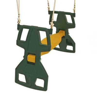Plastic Duo Back to Back Swing Seat - Green and Yellow. - image 1 of 4