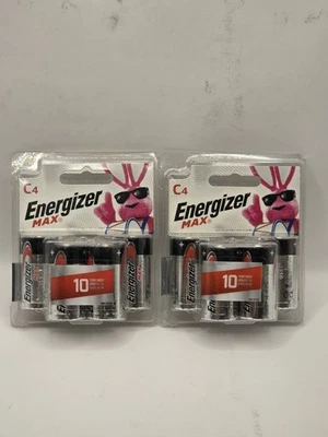 2 Packs Energizer Max C4 Battery 4-Pack, 8 Total C Batteries - Image 1 of 4