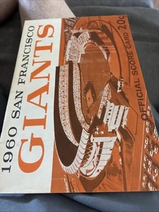 1960 San Francisco Giants Score Card Scored Milwaukee Braves W/Ticket 6-11 Mays - Picture 1 of 11