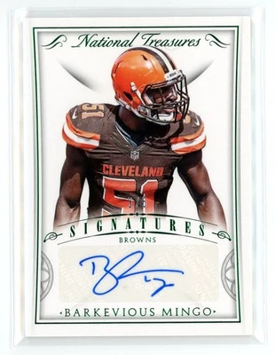 Barkevious Mingo 2015 National Treasures Signatures Green Auto /5 SSP Browns LSU - Image 1 of 2